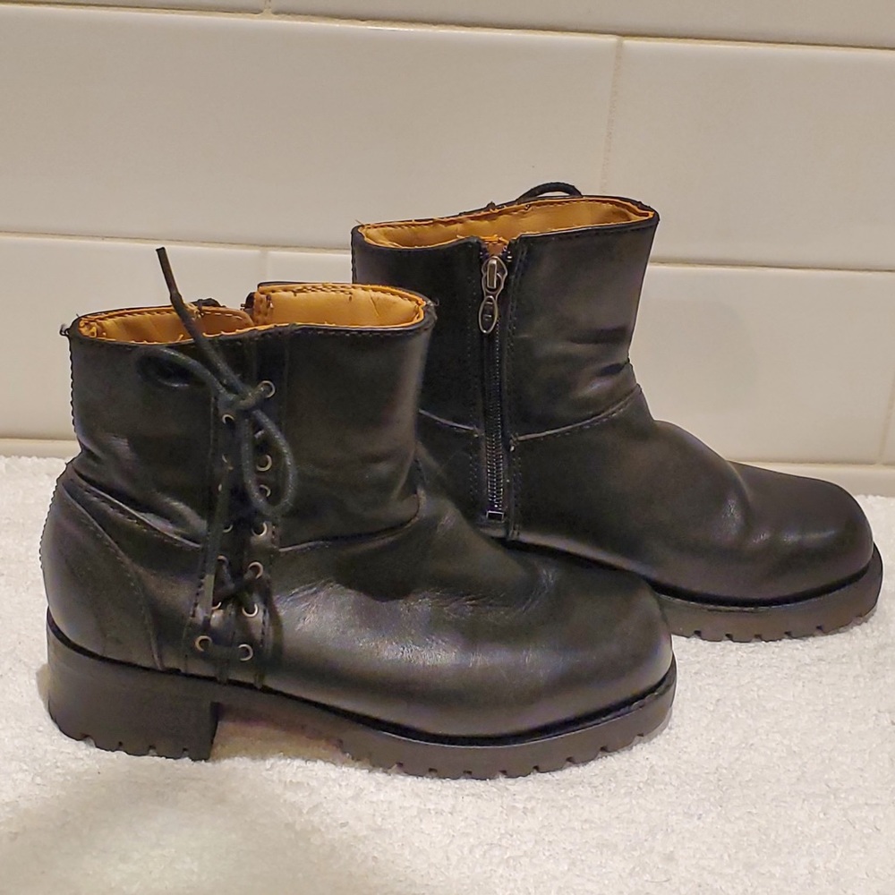 HARLEY DAVIDSON Women's Black Leather ADRIANA Biker Boots